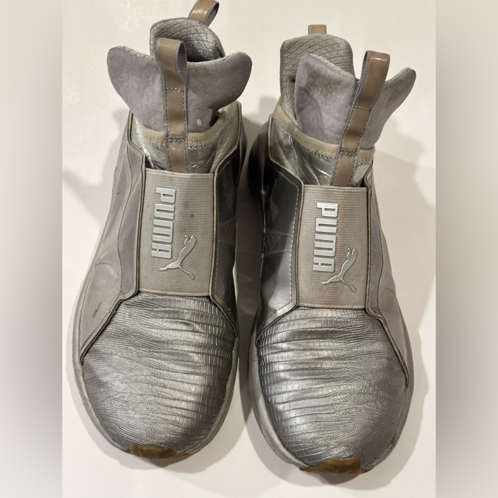 Puma Fierce Metallic Silver Slip On Sneakers Woman’s Size 9 - Picture 7 of 14